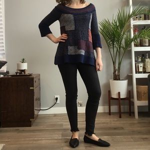 Free People Patchwork Knit Sweater
